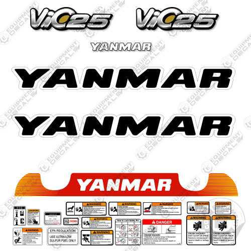 Fits Yanmar Vio 25 Decal Kit Mini Excavator 25, decal kit, vio, vio25