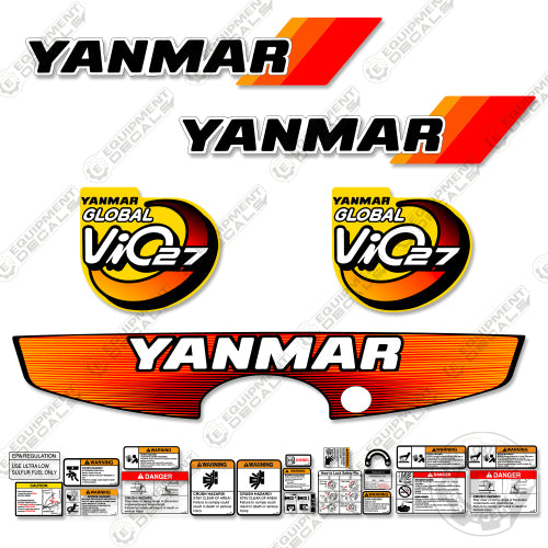 Fits Yanmar Vio 27-3 Decal Kit Mini Excavator Global 27, 27 global, decal kit, globa, global, vio