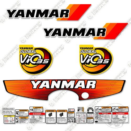 Fits Yanmar Vio 35-3 Decal Kit Mini Excavator Global 35, 35 global, decal kit, globa, global, vio