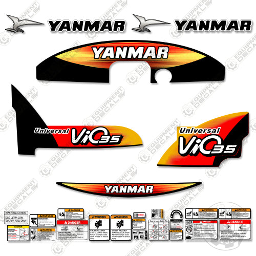 Fits Yanmar Vio 35-5 Decal Kit Mini Excavator Universal 35, 35 universal, 35-5, decal kit, vio