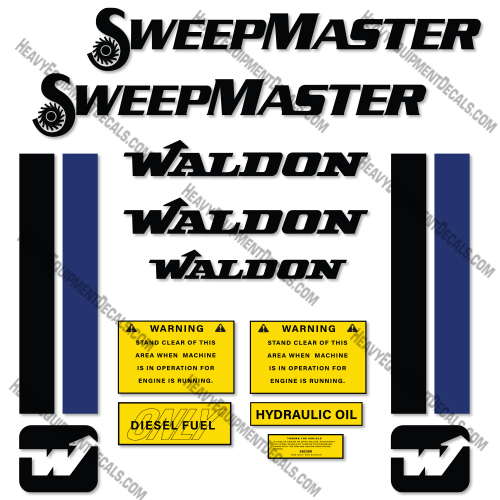 Waldon Sweepmaster Road Sweeper Truck Decal Kit 