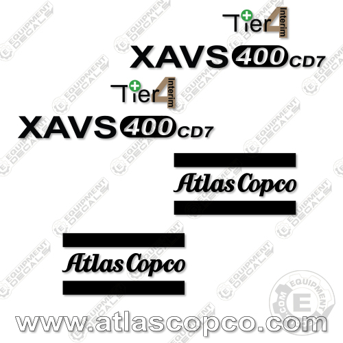 Atlas Copco XAVS 400 CD7  Air Compressor Decal Kit 
