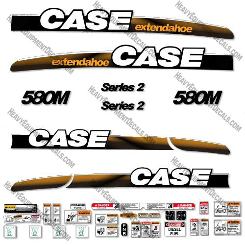 Case 580M (Series 2) BackHoe Loader Decal Kit (EXTENDAHOE) 580 m, 580, m, series 2, series, 2, back hoe, extendahoe, extend