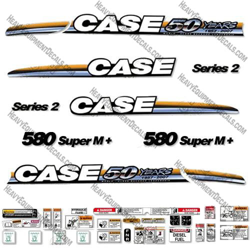 Case 580 Super M+ 50 Year Anniversary (Series 2) Backhoe Loader Decals 