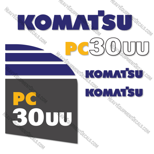 Komatsu PC30UU-5 Mini Excavator Decal Kit 