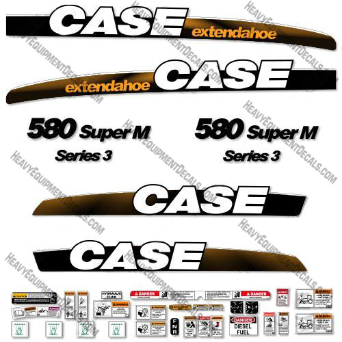 Case 580 Super M (Series 3) BackHoe Loader Decals series 3, series, 3, back hoe