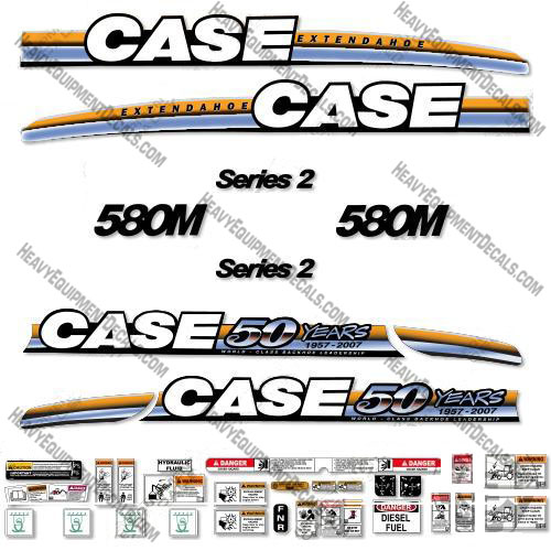 Case 580M 50 Year Anniversary (Series 2) Backhoe Loader (EXTENDAHOE) Decals 