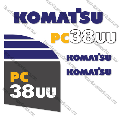Komatsu PC38UU-5 Mini Excavator Decal Kit 