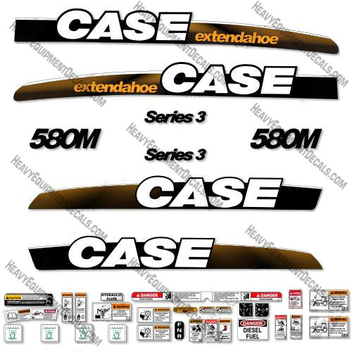 Case 580M Series 3 BackHoe Loader Decal Kit (EXTENDAHOE) 580 m, extendahoe, extenda, hoe, 580, m