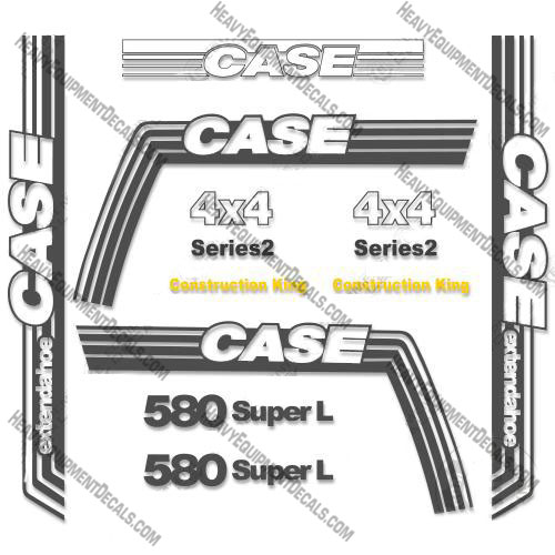 Case 580 Super L Series 2 Extendahoe Backhoe Decal Kit 