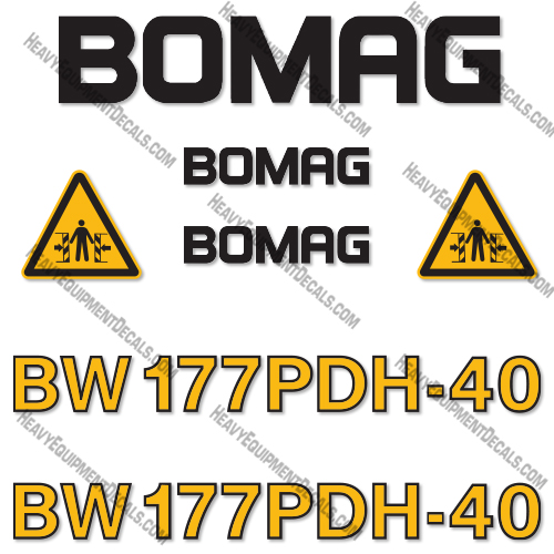 Bomag BW177PDH-40 Vibratory Roller Decal Kit 